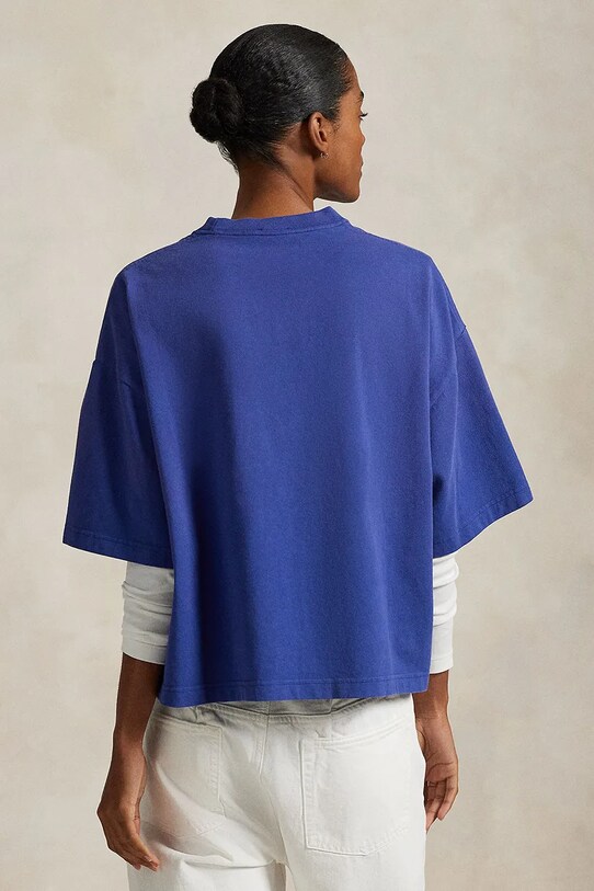 Βαμβακερό μπλουζάκι Polo Ralph Lauren 211965118 μπλε SS25