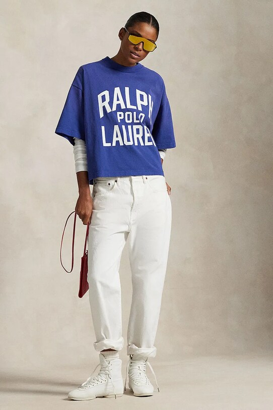Ρούχα Βαμβακερό μπλουζάκι Polo Ralph Lauren 211965118 μπλε