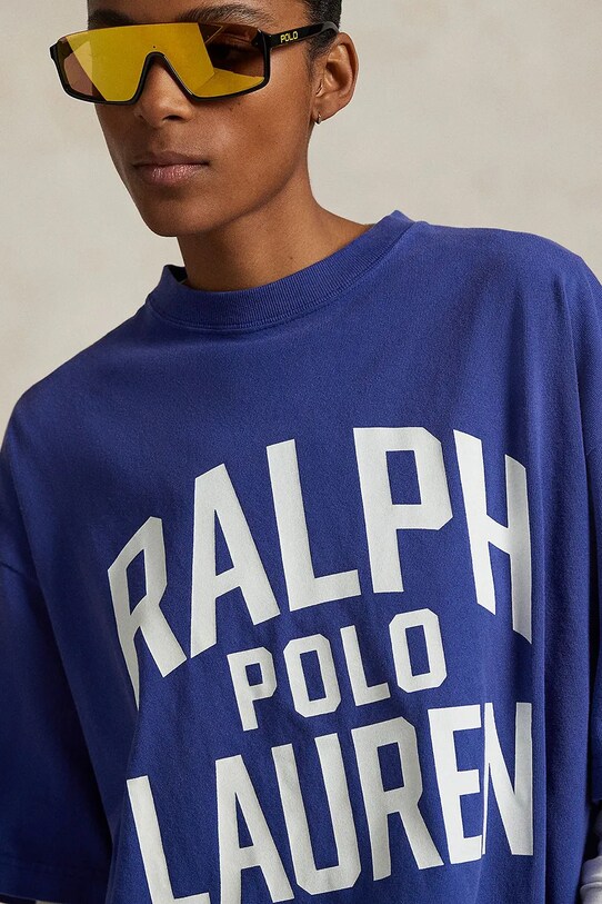 Βαμβακερό μπλουζάκι Polo Ralph Lauren μπλε 211965118