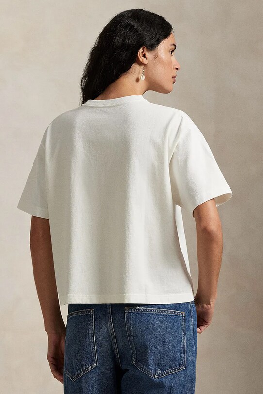 Βαμβακερό μπλουζάκι Polo Ralph Lauren 211965119 λευκό SS25