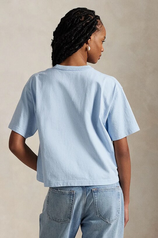 Βαμβακερό μπλουζάκι Polo Ralph Lauren 211965119 μπλε SS25