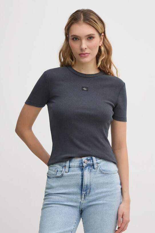 Μπλουζάκι Calvin Klein Jeans slim γκρί J20J225244