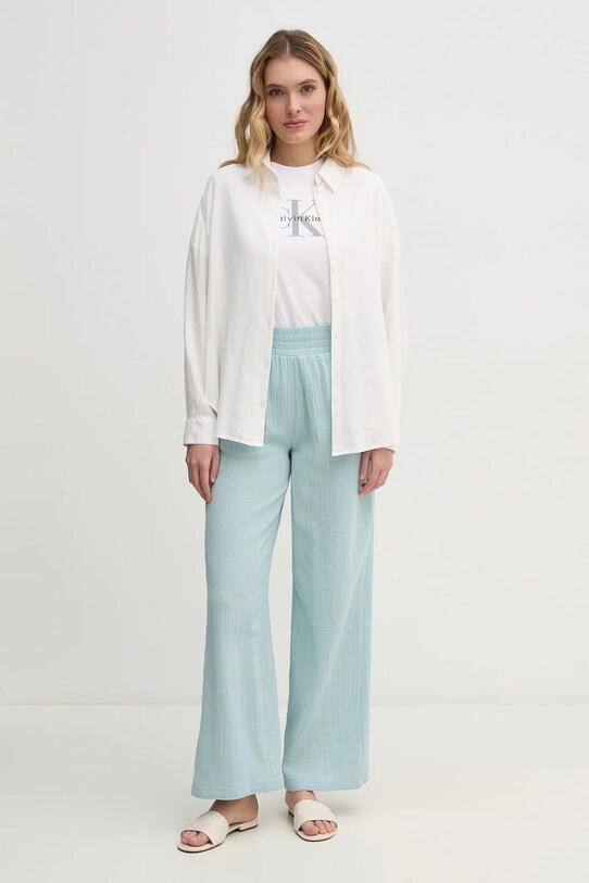 Βαμβακερό μπλουζάκι Calvin Klein Jeans LV047B864G λευκό SS25