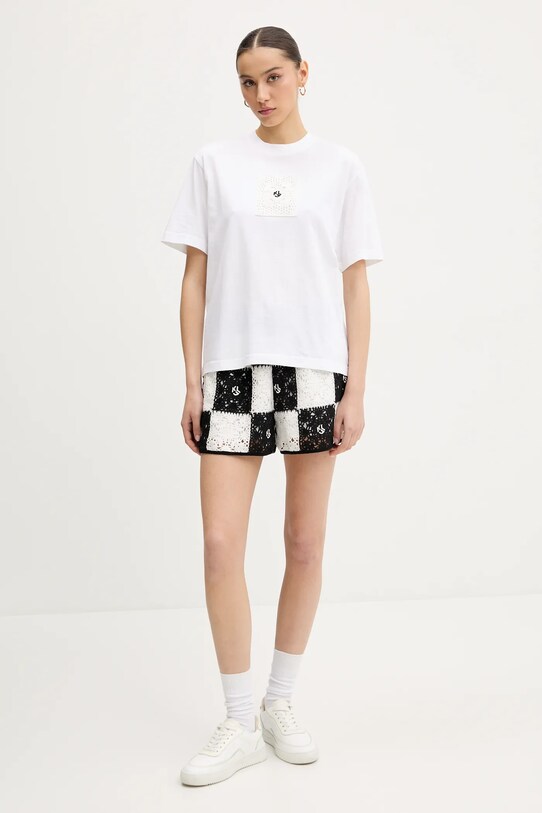 Βαμβακερό μπλουζάκι Karl Lagerfeld Jeans A2W17096 λευκό SS25