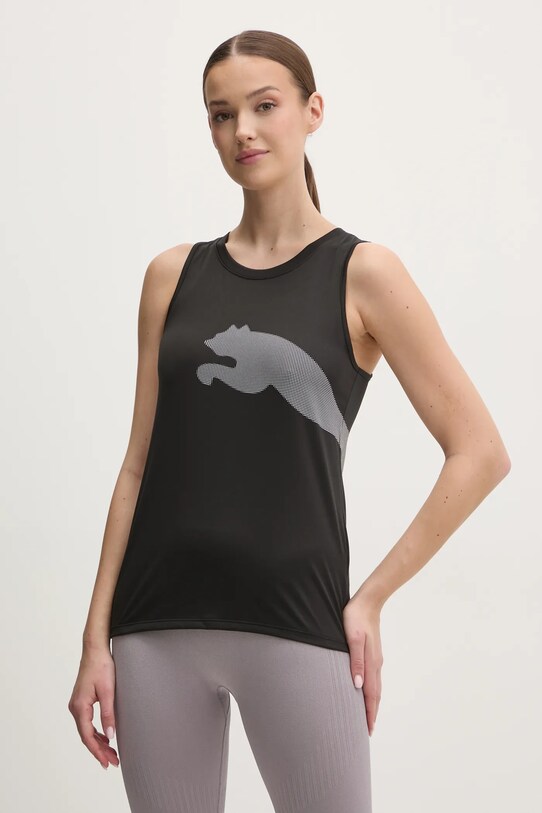 Τοπ προπόνησης Puma Train All Day Big Logo στάμπα μαύρο 526672