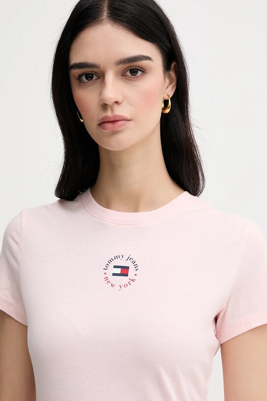 Ρούχα Μπλουζάκι Tommy Jeans DW0DW20316 ροζ