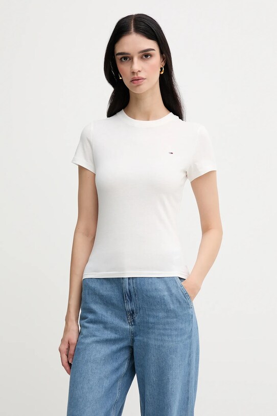 Βαμβακερό μπλουζάκι Tommy Jeans 2-pack slim μαύρο DW0DW21366
