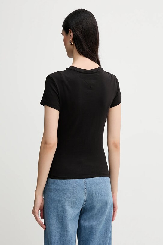 Βαμβακερό μπλουζάκι Tommy Jeans 2-pack μαύρο DW0DW21366