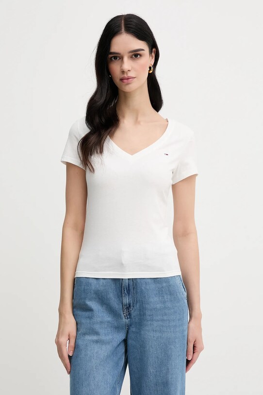 Βαμβακερό μπλουζάκι Tommy Jeans 2-pack DW0DW21367 μαύρο SS25