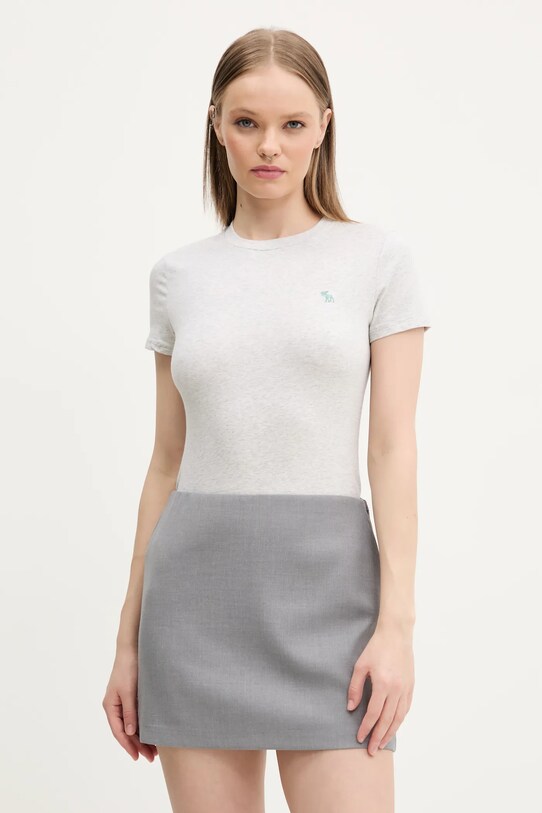 Μπλουζάκι Abercrombie & Fitch slim γκρί KI139.5273.112