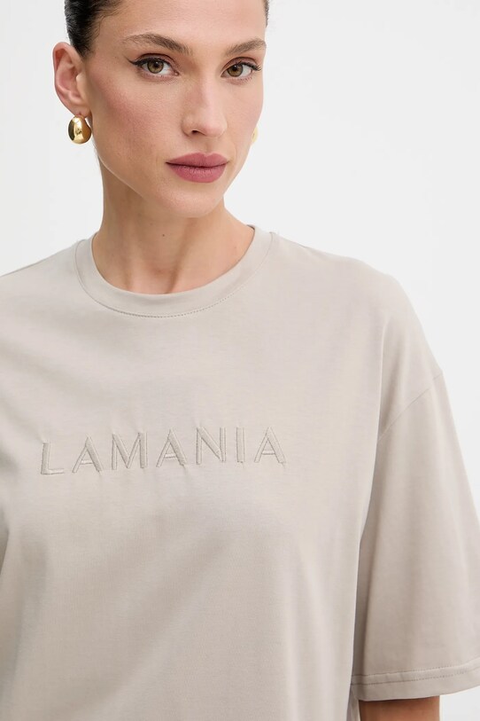 Βαμβακερό μπλουζάκι La Mania μπεζ MELANIE.T.SHIRT