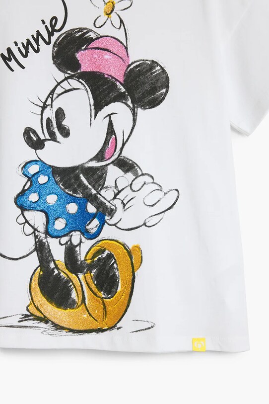 Παιδικό βαμβακερό μπλουζάκι Desigual x Disney λευκό 25SGTK19