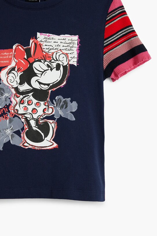 Παιδικό βαμβακερό μπλουζάκι Desigual x Disney σκούρο μπλε 25SGTK20