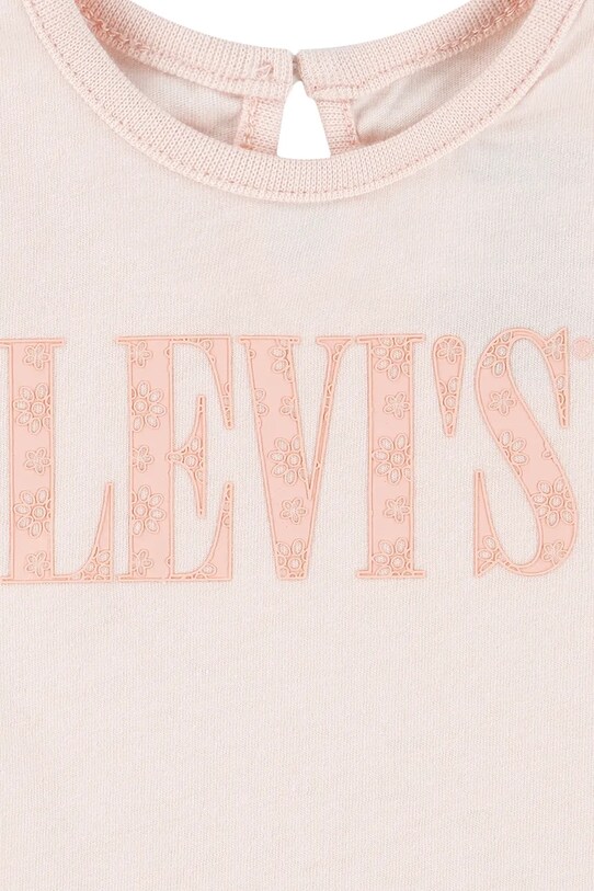 Μπλουζάκι μωρού Levi's SS SMOCKED SLV TEE ροζ 1EM183