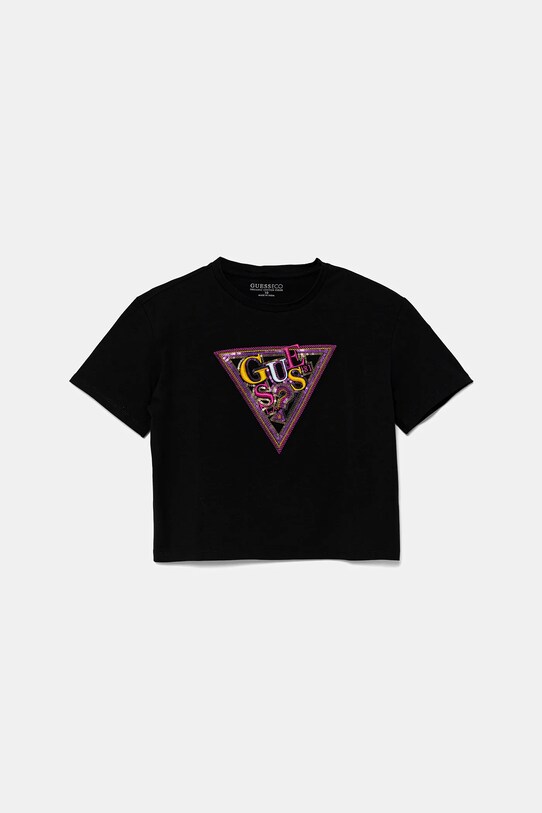 Παιδικό μπλουζάκι Guess στάμπα μαύρο J5GI04.K6YW4.PPYA