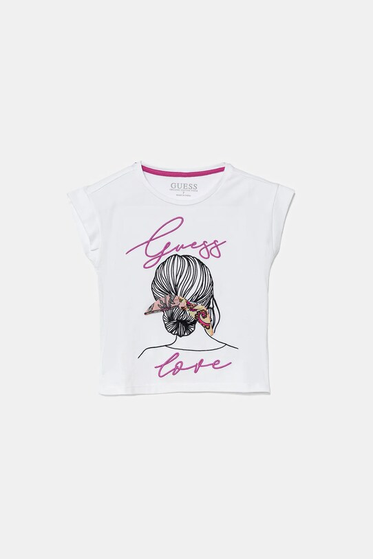 Παιδικό μπλουζάκι Guess απλικέ λευκό J5GI25.K6YW4.PPYA