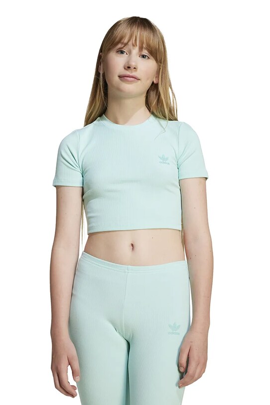 Παιδικό μπλουζάκι adidas Originals με ελαστάν τιρκουάζ JI5783