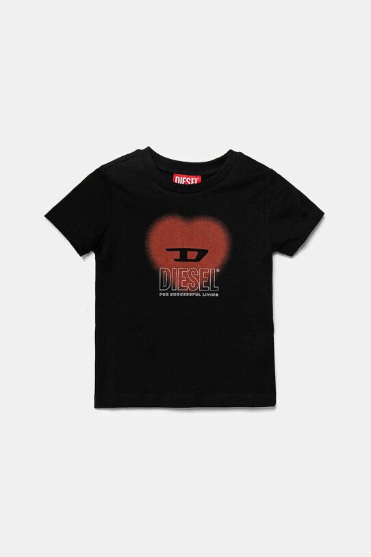 Παιδικό βαμβακερό μπλουζάκι Diesel TCUORE T-SHIRT στάμπα μαύρο J02233