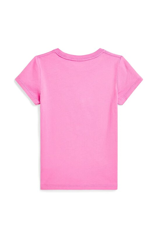 Παιδικό βαμβακερό μπλουζάκι Polo Ralph Lauren 312965154001 ροζ SS25