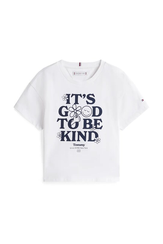Μπλουζάκι Tommy Hilfiger KG0KG08551.128.176.PPYA λευκό SS25