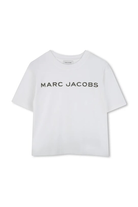 Παιδικό βαμβακερό μπλουζάκι Marc Jacobs στάμπα λευκό W60463.114.150