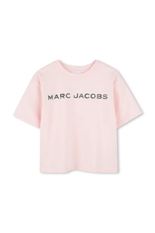 Παιδικό βαμβακερό μπλουζάκι Marc Jacobs στάμπα ροζ W60463.114.150