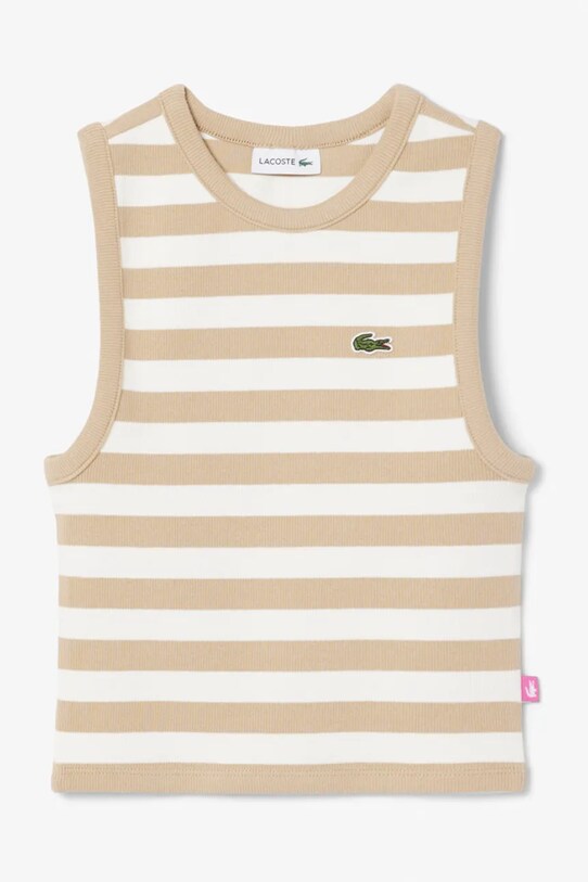 Παιδικό top Lacoste με μοτίβο μπεζ TJ8759