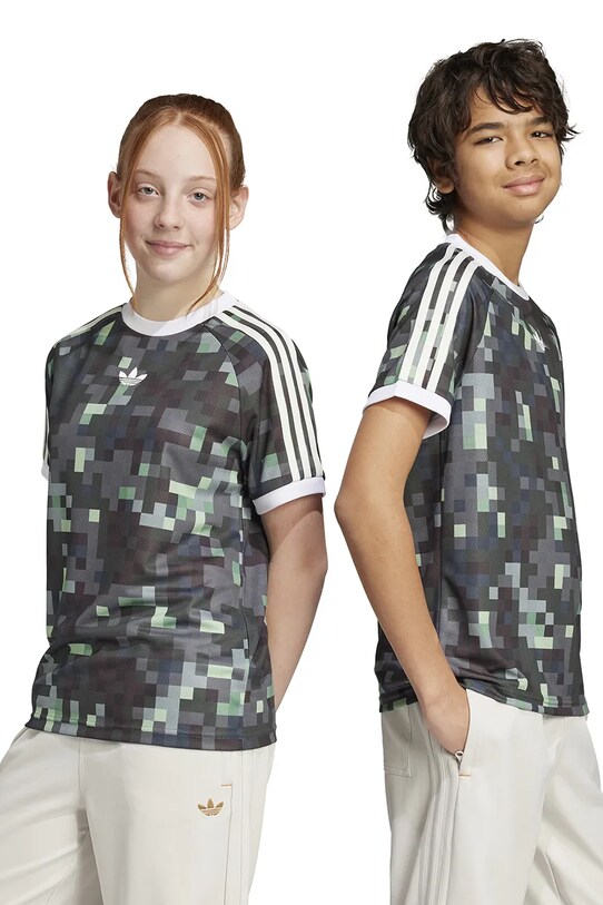 Παιδικό μπλουζάκι adidas Originals απλικέ πράσινο JZ9939