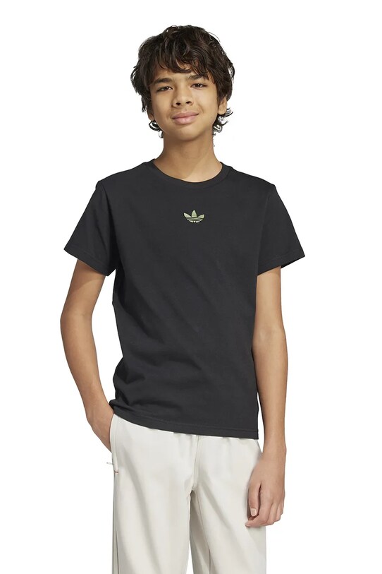 Αγορίστικα Παιδικό βαμβακερό μπλουζάκι adidas Originals JZ9940 μαύρο