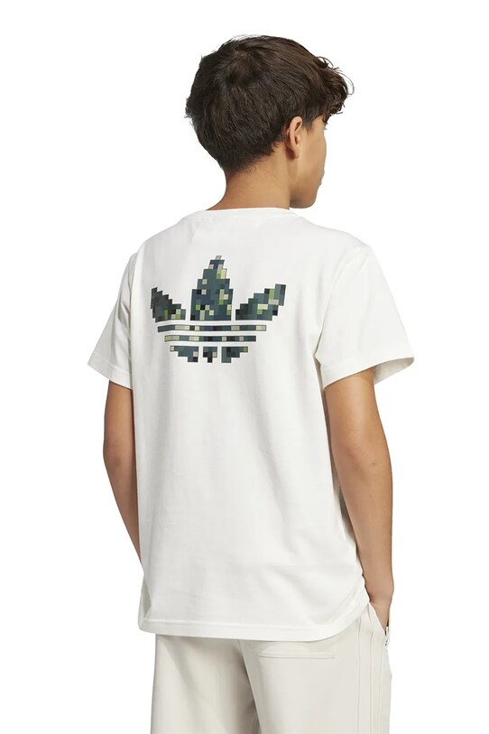 Παιδικό βαμβακερό μπλουζάκι adidas Originals μπεζ JY8374