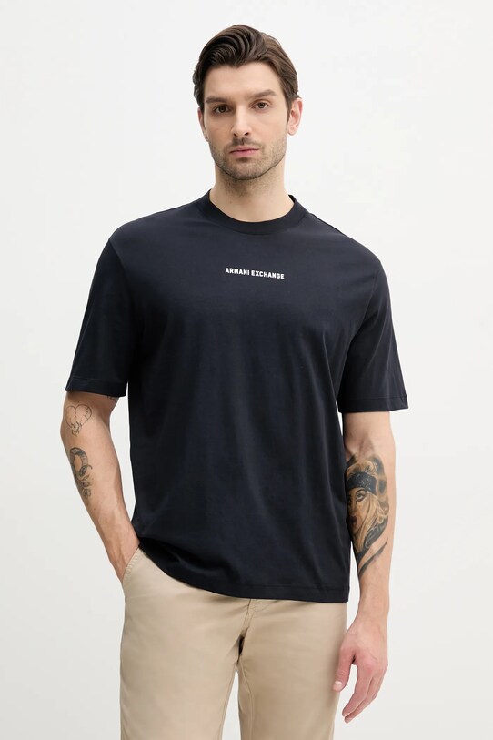 Βαμβακερό μπλουζάκι Armani Exchange βαμβάκι σκούρο μπλε XM000588.AF12308