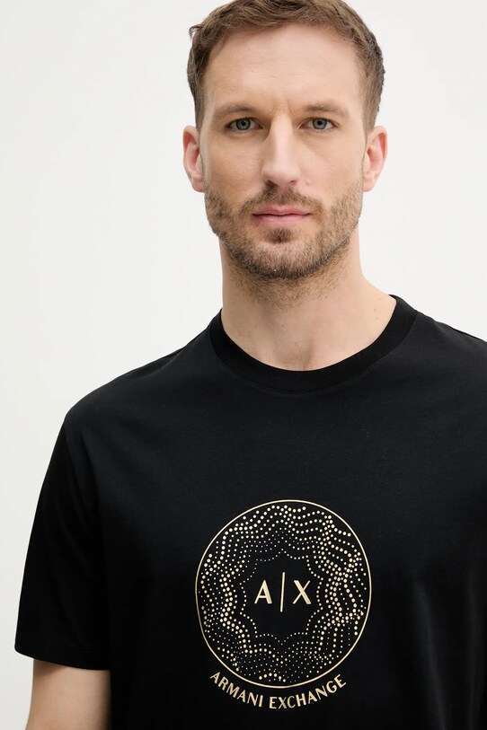 Βαμβακερό μπλουζάκι Armani Exchange μαύρο XM000328.AF10364
