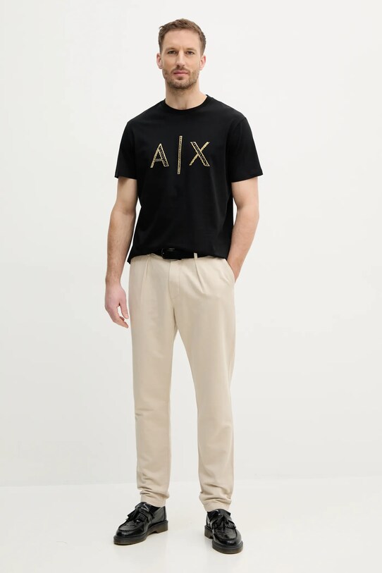 Βαμβακερό μπλουζάκι Armani Exchange XM000325.AF10364 μαύρο SS25