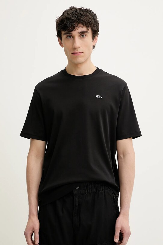 Μπλουζάκι Diesel T-ADJUST-DOVAL-PJ T-SHIRT με ελαστάν μαύρο A15056.0AIJU