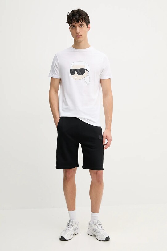Βαμβακερό μπλουζάκι Karl Lagerfeld 552251.755073 λευκό SS25