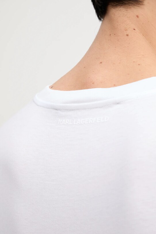 Βαμβακερό μπλουζάκι Karl Lagerfeld 552251.755073 λευκό