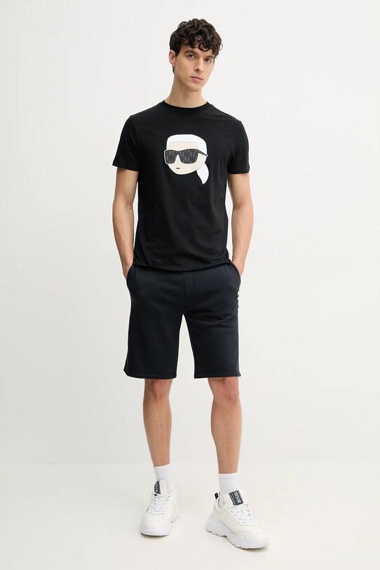 Βαμβακερό μπλουζάκι Karl Lagerfeld 552251.755073 μαύρο SS25
