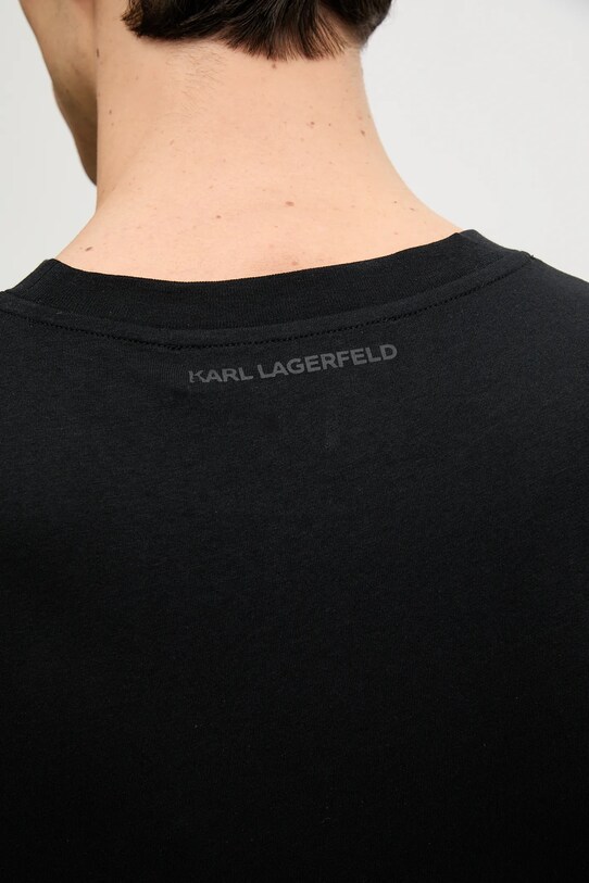 Βαμβακερό μπλουζάκι Karl Lagerfeld 552251.755073 μαύρο