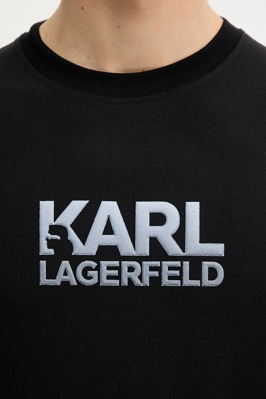 Βαμβακερό μπλουζάκι Karl Lagerfeld 552241.755064 μαύρο