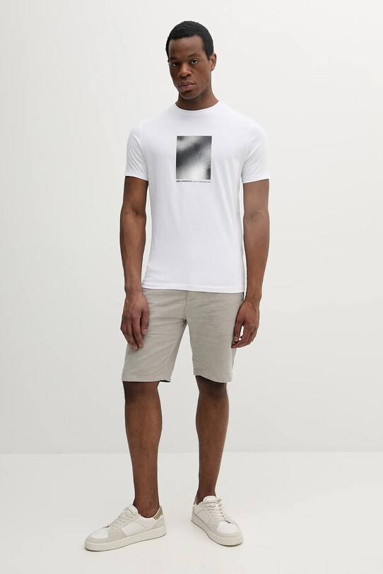 Βαμβακερό μπλουζάκι Karl Lagerfeld 552224.755038 λευκό SS25