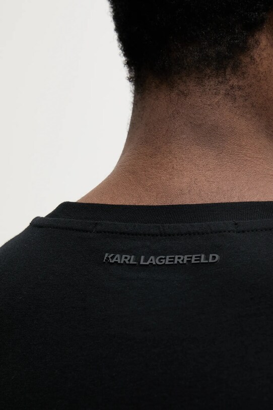 Βαμβακερό μπλουζάκι Karl Lagerfeld 552224.755038 μαύρο