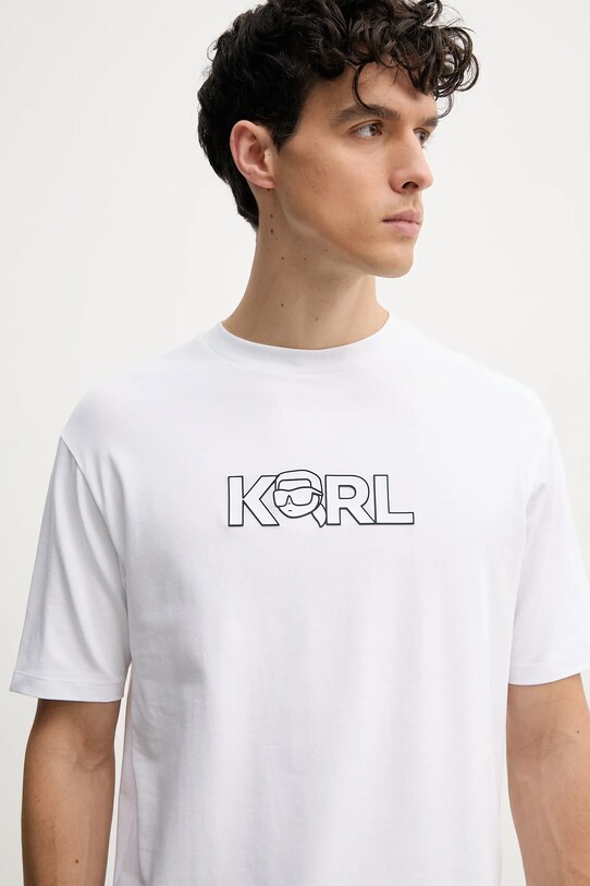 Μπλουζάκι Karl Lagerfeld στάμπα λευκό 552235.755156