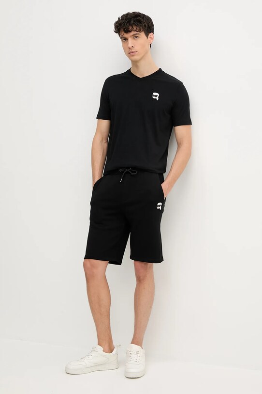 Βαμβακερό μπλουζάκι Karl Lagerfeld 552224.755021 μαύρο SS25