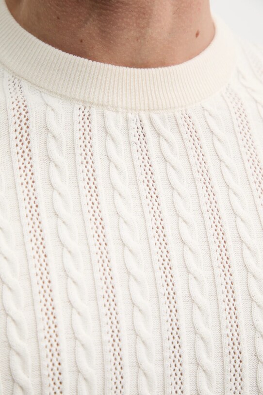 Βαμβακερό μπλουζάκι Lindbergh 30.804115.PEARL.WHITE μπεζ