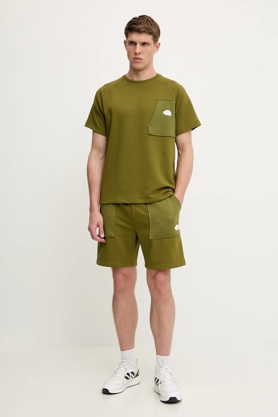 Μπλουζάκι The North Face Terry Relaxed NF0A8C28PIB1 πράσινο SS25