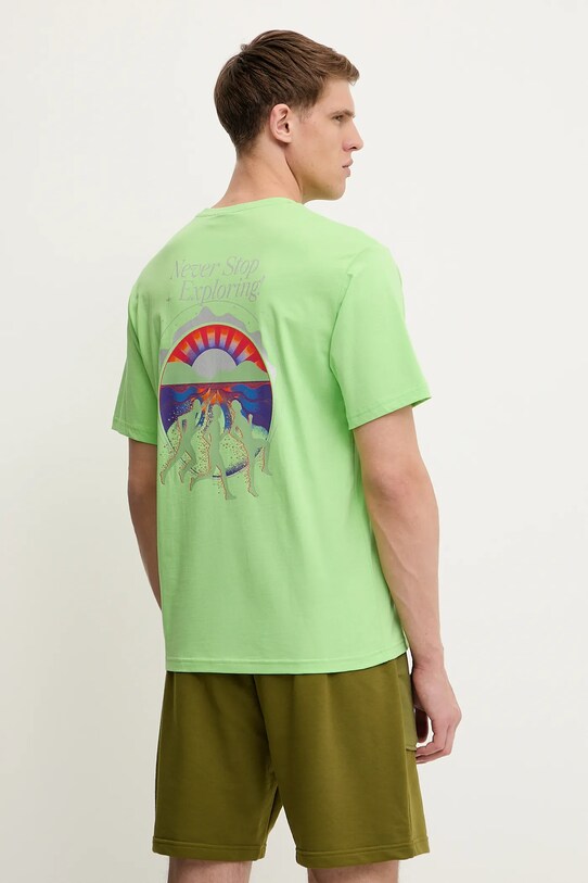 Βαμβακερό μπλουζάκι The North Face Never Stop Relaxed στάμπα πράσινο NF0A8C3A6II1