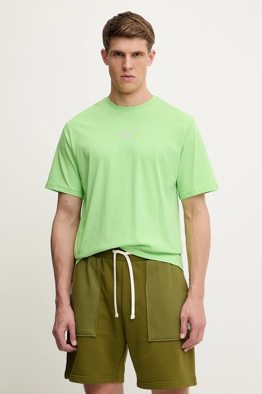 Ρούχα Βαμβακερό μπλουζάκι The North Face Never Stop Relaxed NF0A8C3A6II1 πράσινο