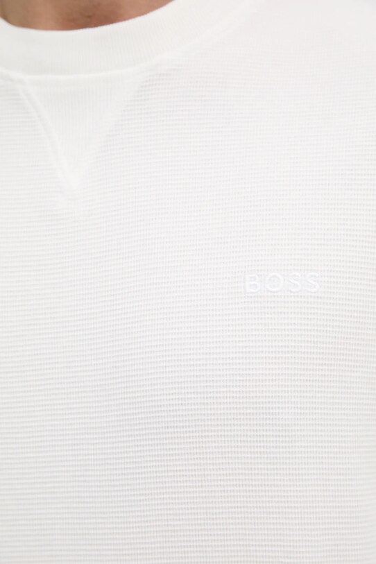 Βαμβακερό μπλουζάκι BOSS Orange 50536746 λευκό