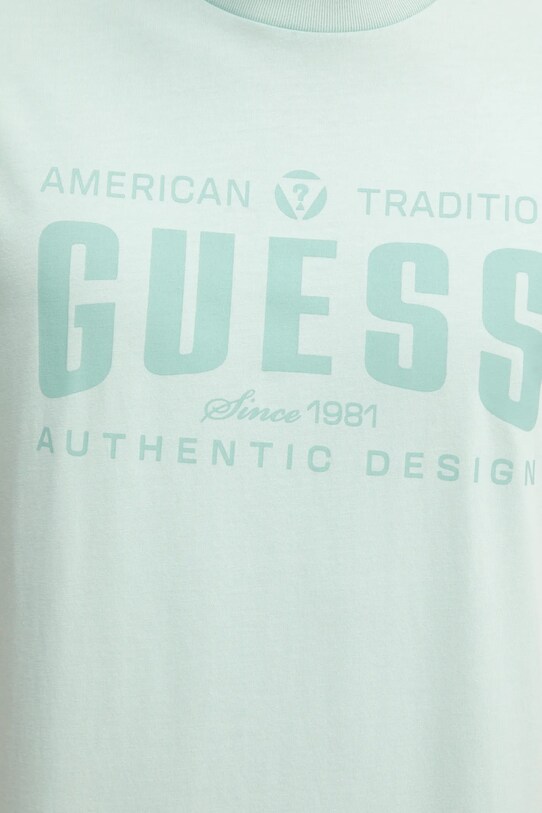 Βαμβακερό μπλουζάκι Guess M5GI27.KBW41 πράσινο