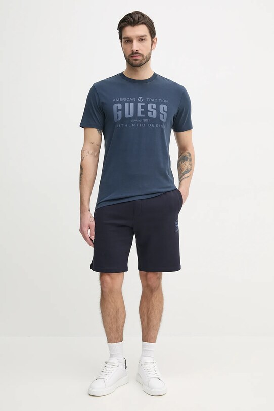 Βαμβακερό μπλουζάκι Guess M5GI27.KBW41 σκούρο μπλε SS25